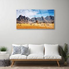 tulup.si Slika na akrilnem steklu Desert mountain landscape 100x50 cm 4 obešalnika