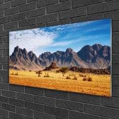 tulup.si Slika na akrilnem steklu Desert mountain landscape 100x50 cm 4 obešalnika