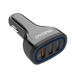 DUDAO R7S avto polnilec 3x USB QC 3.0 2.4A 18W, bela