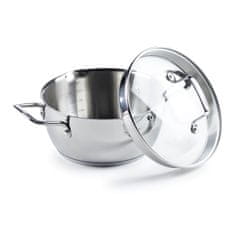 Rosmarino Pour&Cook lonec, s steklenim pokrovom, jeklen, 2 l, 20 cm