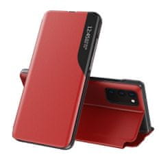 slomart eco leather view case elegantna knjižna torbica s stojalom za samsung galaxy a12 / galaxy m12 rdeča