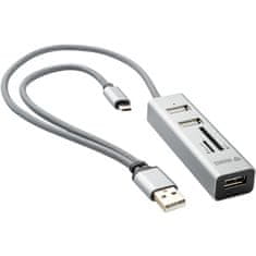 Yenkee Bralnik pomnilniških kartic YHC 102SR USB OTG COMBO HUB+Bralnik