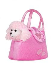 PLAYTO Plišasta igrača pes v torbici roza