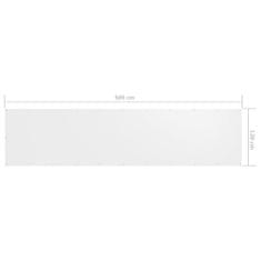 Vidaxl Balkonsko platno belo 120x500 cm oksford blago
