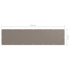 Vidaxl Balkonsko platno taupe 75x300 cm oksford blago