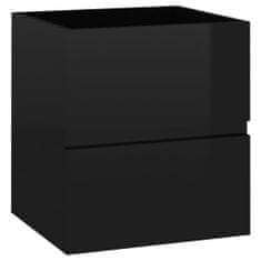 Greatstore Umivalna omarica, črna, visok sijaj, 41x38,5x45 cm
