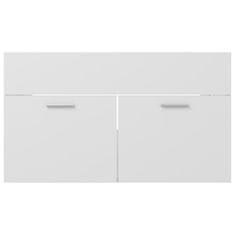 Vidaxl Omarica za umivalnik bela 80x38,5x46 cm iverna pl.