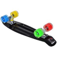 Enero Pennyboard deska 56 cm z LED kolesi, BLACK RAINBOW S-124