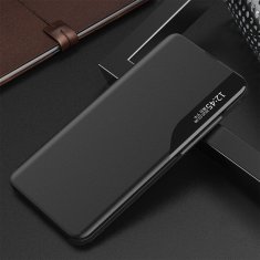 slomart eco leather view case elegantna knjižna torbica s stojalom za samsung galaxy s21 5g črna