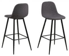 Design Scandinavia Wilma barski stolčki (SET 2 kosa), tkanina, siva