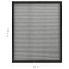 Vidaxl Plise komarnik za okna aluminij antraciten 80x100 cm