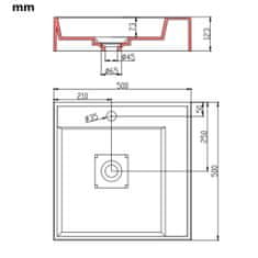 Vidaxl Umivalnik 50x50x12,3 cm liti mineral/marmor bel