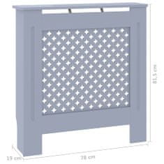 Vidaxl Pokrov za radiator siv MDF 78 cm