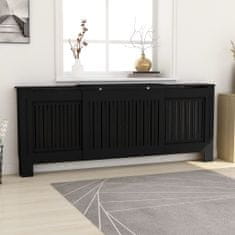 Vidaxl Pokrov za radiator črn MDF 205 cm