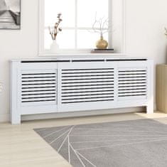 shumee vidaXL Pokrov za radiator MDF bel 205 cm