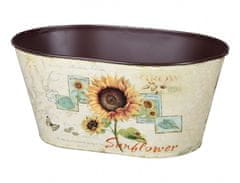 Pokrov za cvetlični lonček SUNflower ovalni kovinski 16x10x10cm