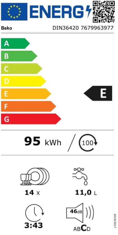 Beko DIN36420 pomivalni stroj