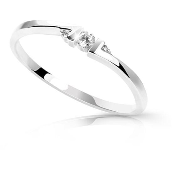 Cutie Diamonds Minimalističen prstan iz belega zlata z diamanti DZ6714-3053-00-X-2