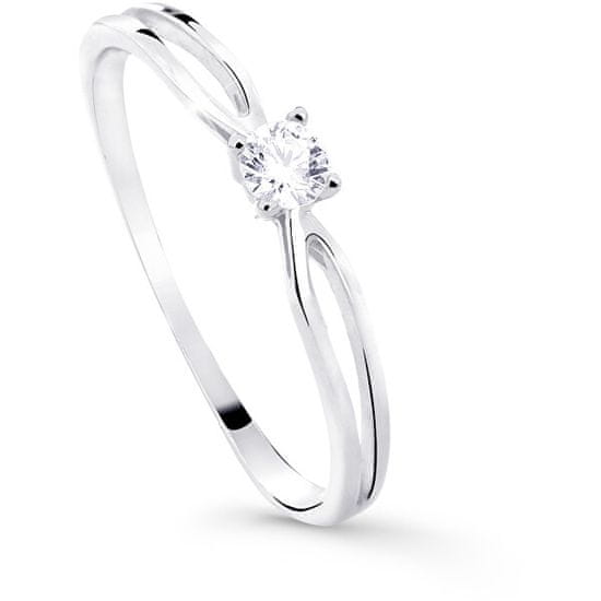 Cutie Diamonds Bleščeč zaročni prstan iz belega zlata z diamantom DZ8027-00-X-2