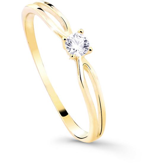 Cutie Diamonds Bleščeč zaročni prstan iz rumenega zlata z diamantom DZ8027-00-X-1