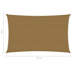 Vidaxl Senčno jadro 160 g/m2 taupe 2x4,5 m HDPE