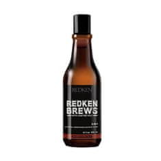 Redken 3 v 1 šampon za Brews (3-In-1 Shampoo, Conditioner and Body Wash) ) 300 ml