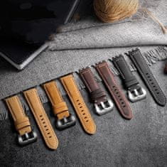 BStrap Leather Lux pašček za Apple Watch 42/44/45mm, black/brown