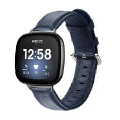 BStrap Leather Lux pašček za Fitbit Versa 3, navy blue