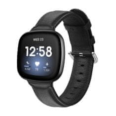 BStrap Leather Lux pašček za Fitbit Versa 3, black