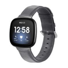 BStrap Leather Lux pašček za Fitbit Versa 3, dark gray