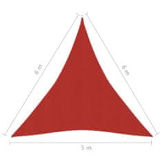 Vidaxl Senčno jadro 160 g/m2 rdeče 5x6x6 m HDPE