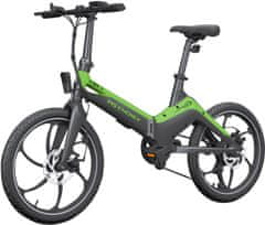 MS ENERGY i10 električno kolo, zložljivo, 250 W motor, 6 prestav Shimano, črno-zelen