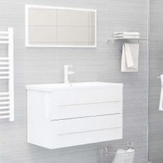 Vidaxl 2-delni komplet kopalniškega pohištva visok sijaj bele barve