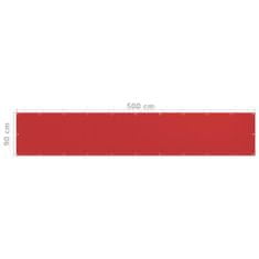 Vidaxl Balkonsko platno rdeče 90x500 cm HDPE