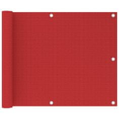 Vidaxl Balkonsko platno rdeče 75x600 cm HDPE