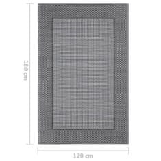 Vidaxl Zunanja preproga siva 120x180 cm PP