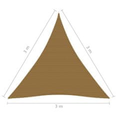 Greatstore Senčno jadro 160 g/m2 taupe 3x3x3 m HDPE