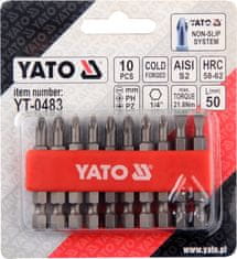 YATO  Bit set 1/4" 50 mm NEDRSEČA 10 kom