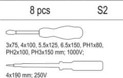 YATO  Vložek za vtičnico - komplet izvijačev električni, 1000V, 8ks
