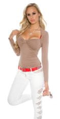 Amiatex Ženska bluza 72606, cappucino, M/L