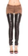 Amiatex Ženske treggings hlače 74728, cappucino, M