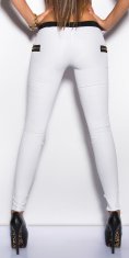 Amiatex Ženske treggings hlače 74752, bela, M