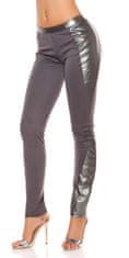 Amiatex Ženske treggings hlače 74749, siva, S