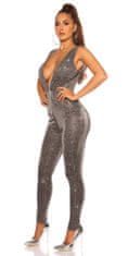 Amiatex Ženske overall hlače 75016, srebrna, XS