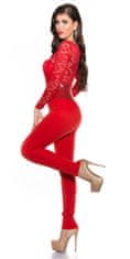 Amiatex Ženske overall hlače 75027, rdeča, S