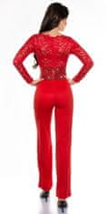 Amiatex Ženske overall hlače 75025, rdeča, S
