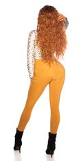 Amiatex Ženske treggings hlače 79539, cappucino, L/XL