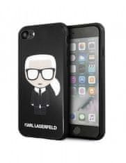 Karl Lagerfeld ovitek za iPhone 7 / 8 / SE 2 (2020) Double Layer Karl Glitter, steklena, črna