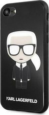 Karl Lagerfeld ovitek za iPhone 7 / 8 / SE 2 (2020) Double Layer Karl Glitter, steklena, črna