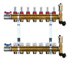 Atria Europe 7-smerni medeninasti razdelilnik za talno ogrevanje